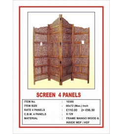 Screen 4 Panel  'Centre Peak' Burnt