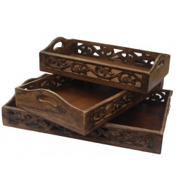 S/3 Tray Leaf Cutwork