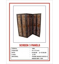 Screen 3 Panel  'Leaf carving' 1.5"