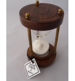 Wooden/Brass Sand Timer 3 minute