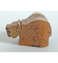 Jigsaw Puzzle Hippo 3 tone