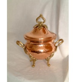 Repro Dish on legs w/Lid Copper