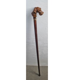 Dog & Prey Head Beechwood Walking Stick