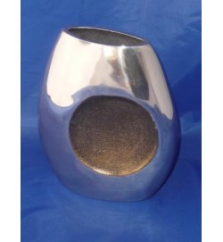 Flat Vase Circle detail Gold 8"