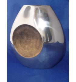 Flat Vase Circle detail Gold 9.5"