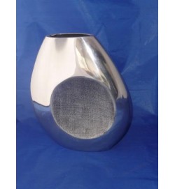 Flat Vase Circle det Silver 9.5"