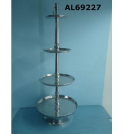 Large Cake Stand Polished Aluminium