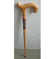 Derby Flamed Carving Walking Stick