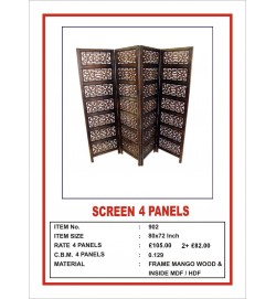 Screen 4 Panel  'Oriental Geo' Dark