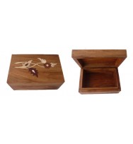 Box with wood inlay