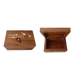 Box with wood inlay