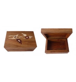 Box with wood inlay