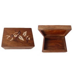Box with wood inlay