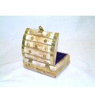 Bone box large with Brass Inlay