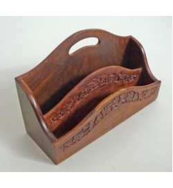 Letter Rack w/Carving Design