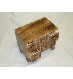 6 mini drawer burnt finish