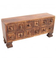 12 Mini Drawer Burnt Finish Long