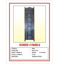 Screen 4 Panel  'Panel carving' Dark