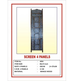 Screen 4 Panel  'Panel carving' Dark