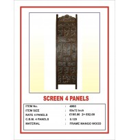 Screen 4 Panel Elephant Wood