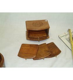 Coaster Set Tray type carved