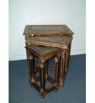 Carved Table Ornate Legs S/3