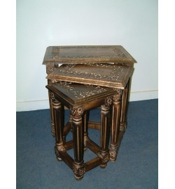 Carved Table Ornate Legs S/3