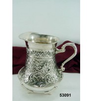 Medium Jug Floral Design Silver