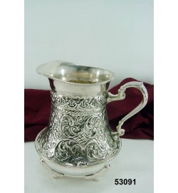 Medium Jug Floral Design Silver