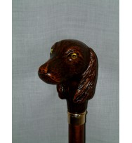 Large Dog Head w/Beeds Walking Stick