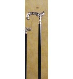 Nickel Carving Black Derby Walking Stick