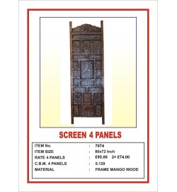 Screen 4 Panel Leaf Carving