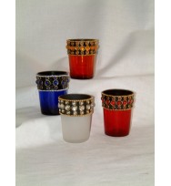 Glass Votive with Beeds