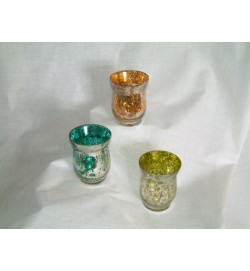 Glass Votive Green Fluted