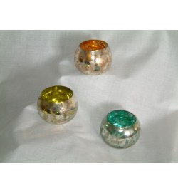 Glass Ball Votive Green