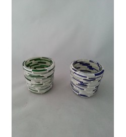 Votive line beeding 6cm Green/White