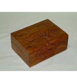 Box with Flower Carving 8x6